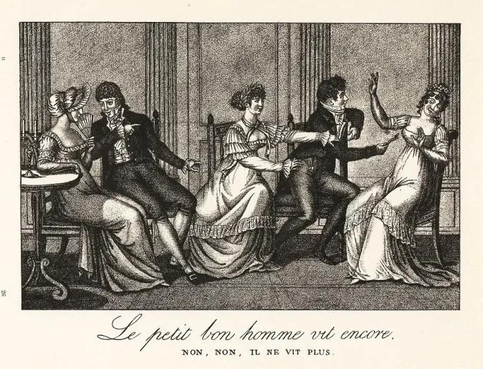 Framed Print : Regency party-goers playing the game of The Little Man Lives On Framed Print : Regency party-goers playing the game of The Little Man Lives On