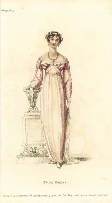 Framed Print : Regency woman in ball gown or full dress Framed Print : Regency woman in ball gown or full dress