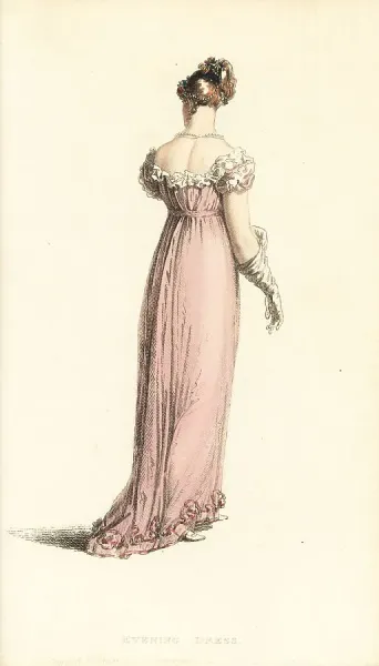 Regency Woman in Elegant Evening Dress Print, 1813. Art Prints, Posters &  Puzzles from Mary Evans