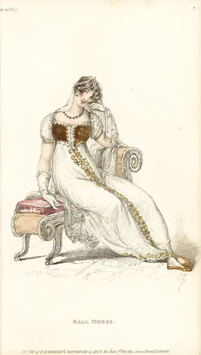 Framed Print : Regency woman lounging on a sofa at a ball, 1812 Framed Print : Regency woman lounging on a sofa at a ball, 1812