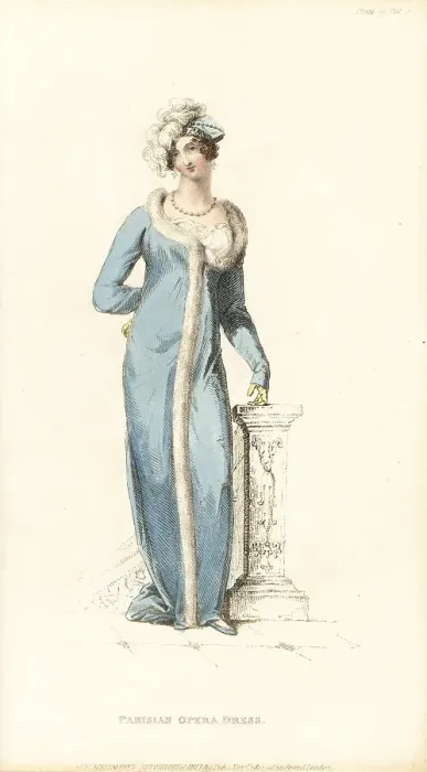 Framed Print : Regency woman in Parisian opera dress, 1812 Framed Print : Regency woman in Parisian opera dress, 1812