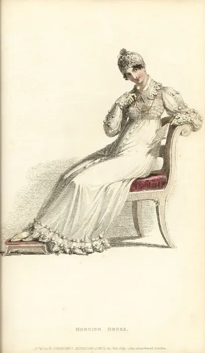 Framed Print : Regency woman reading a letter with lorgnette, 1814 Framed Print : Regency woman reading a letter with lorgnette, 1814