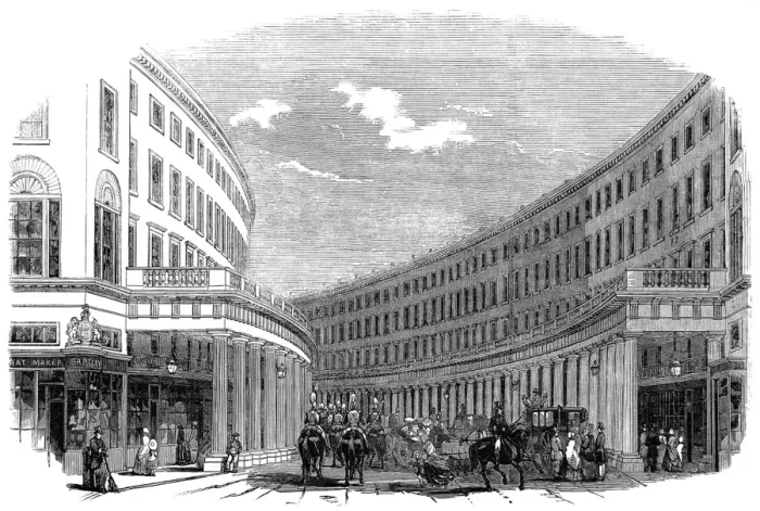 Framed Print : Regents Quadrant, London, 1848 Framed Print : Regents Quadrant, London, 1848