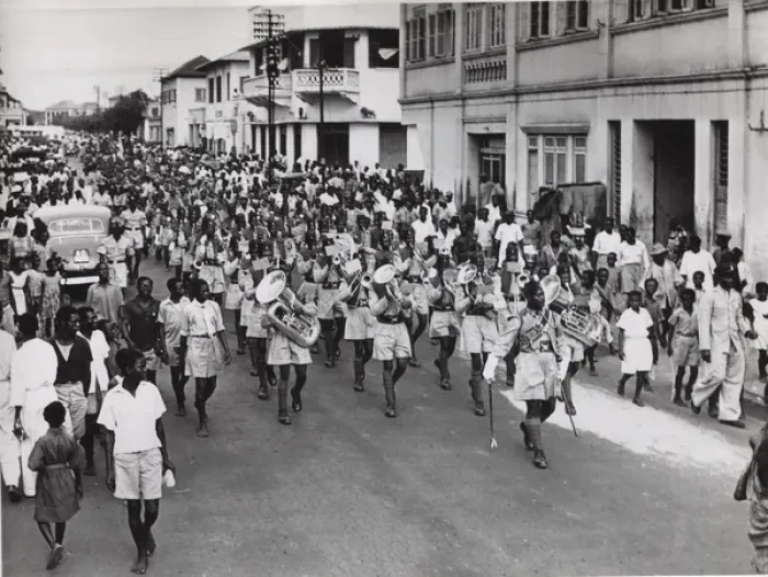 Framed Print : Regimental band marching, Ghana, West Africa Framed Print : Regimental band marching, Ghana, West Africa