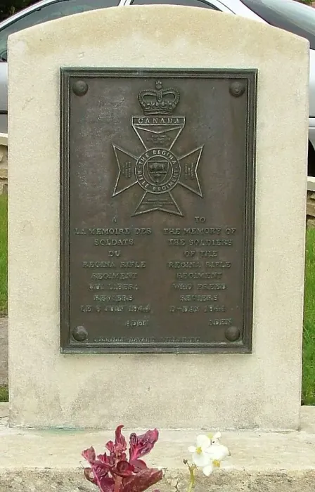 Framed Print : Regina Rifle Regiment Memorial, Reviers, Normandy Framed Print : Regina Rifle Regiment Memorial, Reviers, Normandy