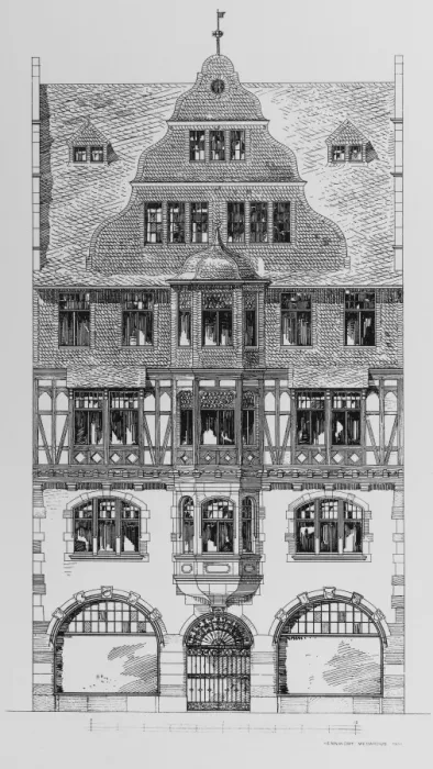Framed Print : Regional Building, German Framed Print : Regional Building, German