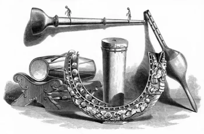 Framed Print : Regional music: Indian instruments Framed Print : Regional music: Indian instruments