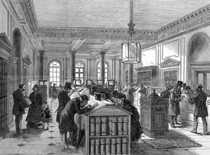 Framed Print : The Registry of Wills, Somerset House, London, 1875 Framed Print : The Registry of Wills, Somerset House, London, 1875
