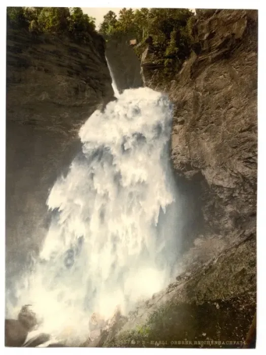 Framed Print : Reichenbach, the Upper Falls, Bernese Oberland, Switzerland Framed Print : Reichenbach, the Upper Falls, Bernese Oberland, Switzerland
