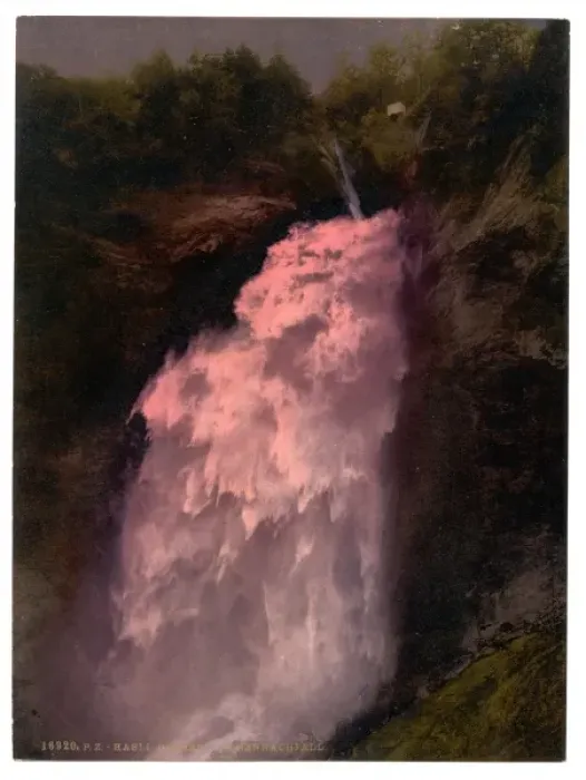 Framed Print : Reichenbach, the Upper Falls, lighted by Bengal lights, Bern Framed Print : Reichenbach, the Upper Falls, lighted by Bengal lights, Bern