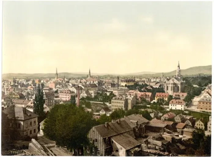 Framed Print : Reichenberg, general view, Bohemia, Austro-Hungary Framed Print : Reichenberg, general view, Bohemia, Austro-Hungary