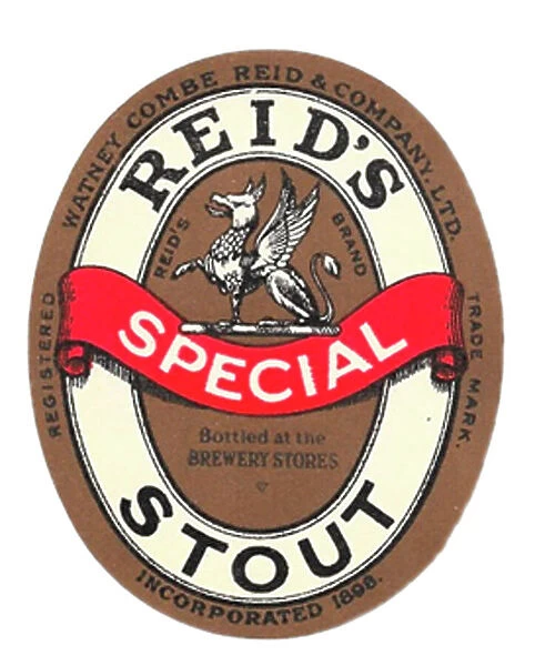 Reid's Special Stout Bottled at Brewery Label