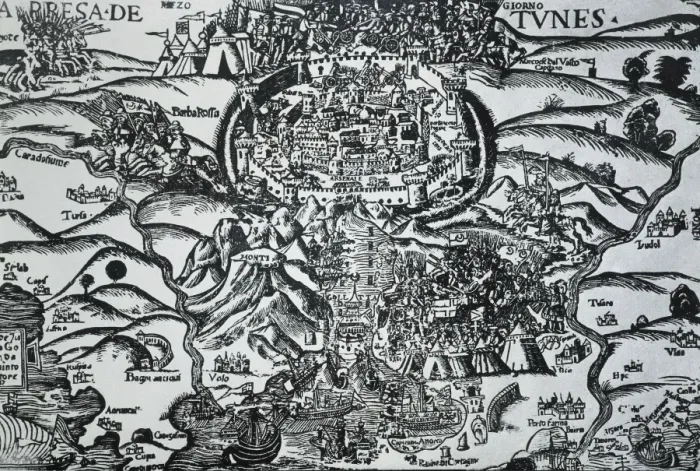 Framed Print : Reign of Charles I of Spain (1535). Capture of Framed Print : Reign of Charles I of Spain (1535). Capture of