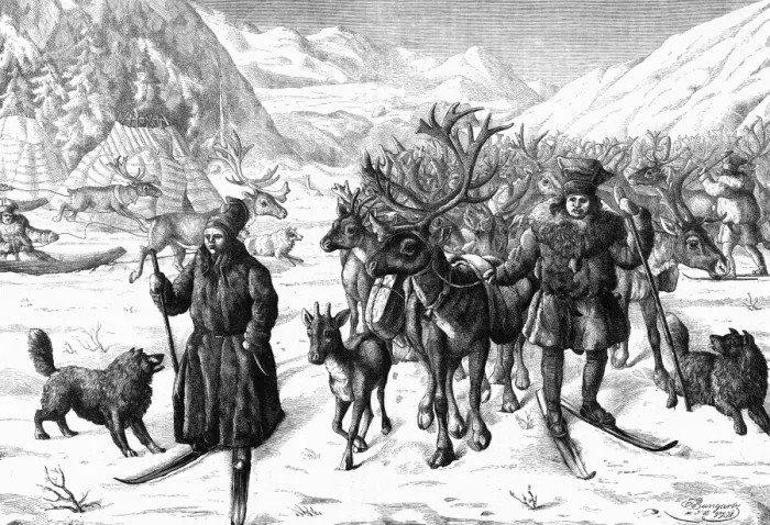 Framed Print : Reindeer 1878 Framed Print : Reindeer 1878