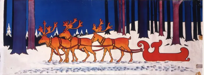 Framed Print : Reindeer and Santas Sleigh Framed Print : Reindeer and Santas Sleigh