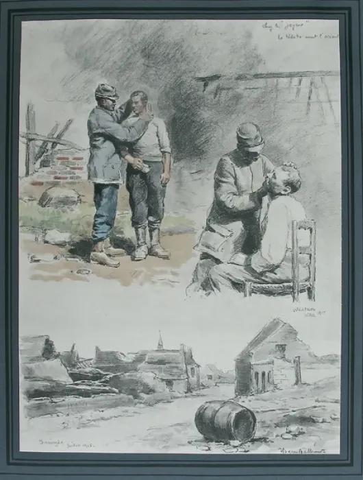Framed Print : Relaxing shave behind Front Line at Westen and Boesinghe Framed Print : Relaxing shave behind Front Line at Westen and Boesinghe