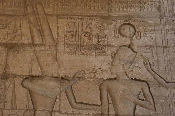Relief depicting god Amun giving the ankh to the Pharaoh Ram