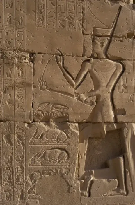 Framed Print : Relief depicting a Pharaoh, probably Ramses II, offering inc Framed Print : Relief depicting a Pharaoh, probably Ramses II, offering inc