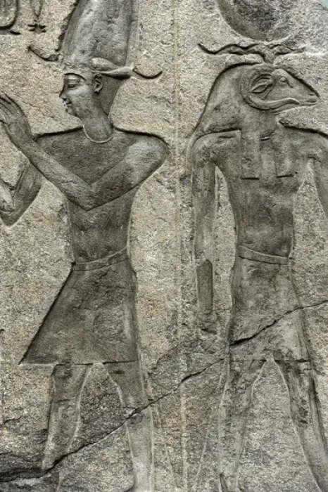 Framed Print : Relief of a king and a ram-headed god. Egypt Framed Print : Relief of a king and a ram-headed god. Egypt
