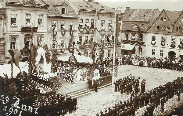 Religious ceremony with band, Kamnitz, Czech Republic