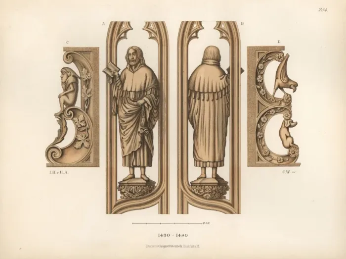 Framed Print : Religious wooden carving from the mid 15th century Framed Print : Religious wooden carving from the mid 15th century