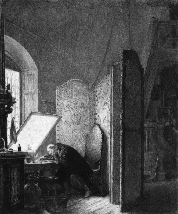 Framed Print : Rembrandt in Studio Framed Print : Rembrandt in Studio