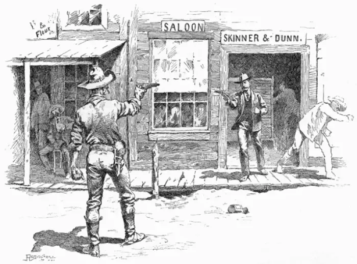 Framed Print : Remington / Gunfight 1888 Framed Print : Remington / Gunfight 1888