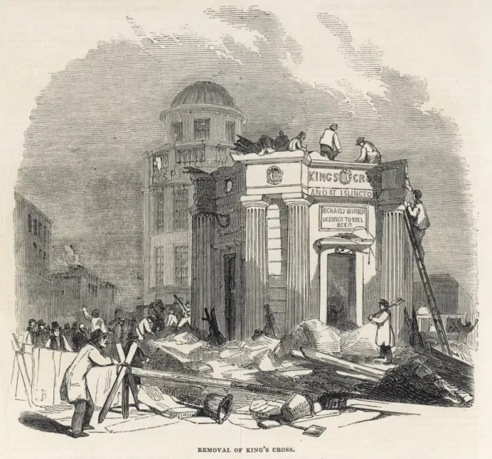 Framed Print : The Removal of Kings Cross, London, 1845 Framed Print : The Removal of Kings Cross, London, 1845