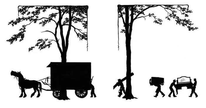 Framed Print : Removal men with horse-drawn van Framed Print : Removal men with horse-drawn van