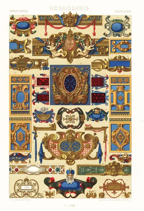 Framed Print : Renaissance art: cartouches Framed Print : Renaissance art: cartouches
