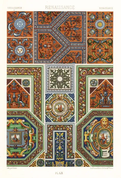 Framed Print : Renaissance art: enamelled tiles Framed Print : Renaissance art: enamelled tiles