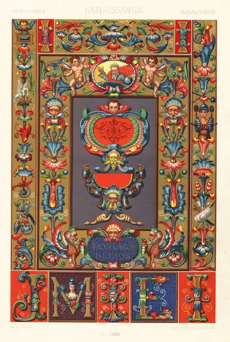 Framed Print : Renaissance art: paintings on manuscripts Framed Print : Renaissance art: paintings on manuscripts