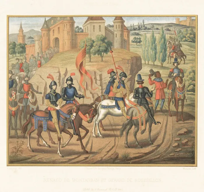Framed Print : Renaud de Montauban meets the knight Gerard de Roussillon Framed Print : Renaud de Montauban meets the knight Gerard de Roussillon