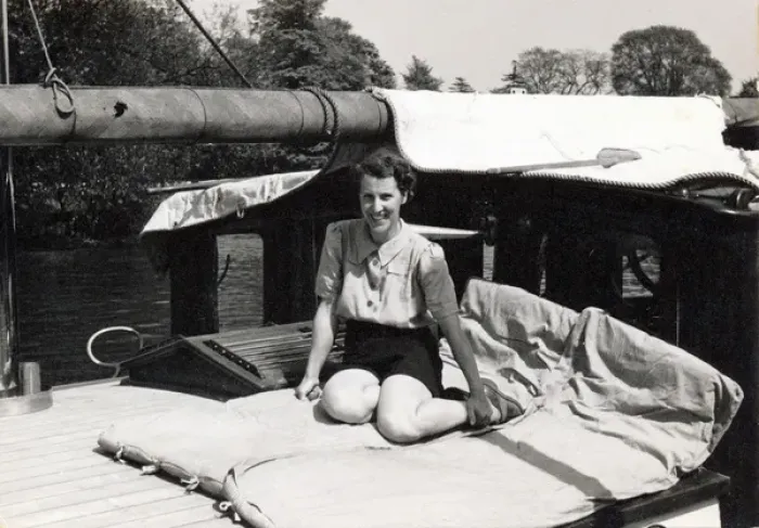 Framed Print : Rene Fraser on board Ivernia at jetty in 1938  /  9
