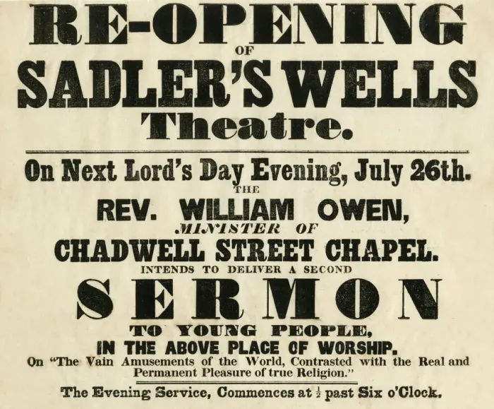 Framed Print : Reopening of Sadlers Wells Theatre, Sermon Framed Print : Reopening of Sadlers Wells Theatre, Sermon