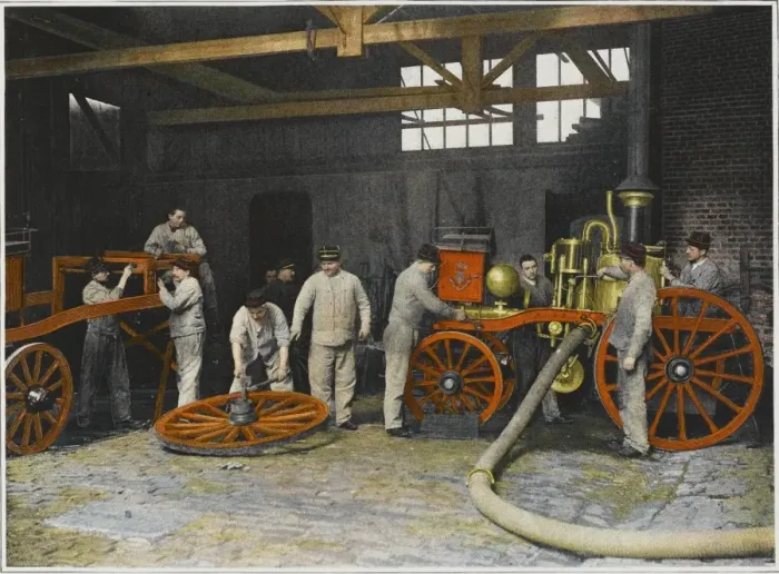 Framed Print : Repairing Fire Engine Framed Print : Repairing Fire Engine