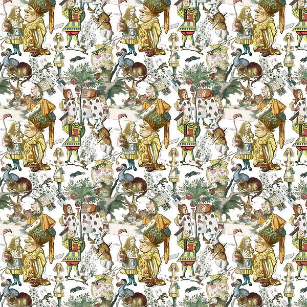 Repeating Pattern - Alice in Wonderland characters