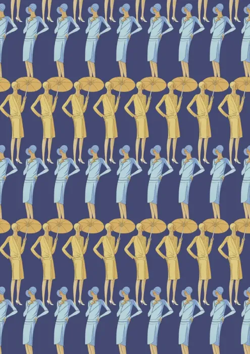 Framed Print : Repeating Pattern - Art Deco Women Framed Print : Repeating Pattern - Art Deco Women