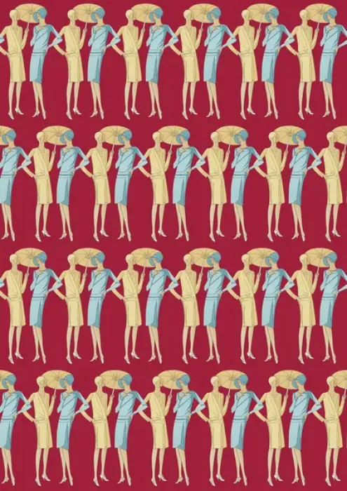 Framed Print : Repeating Pattern - Art Deco Women Framed Print : Repeating Pattern - Art Deco Women