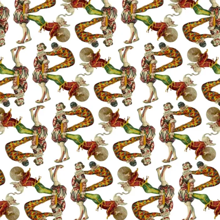 Framed Print : Repeating Pattern - circus clowns perform balancing act Framed Print : Repeating Pattern - circus clowns perform balancing act