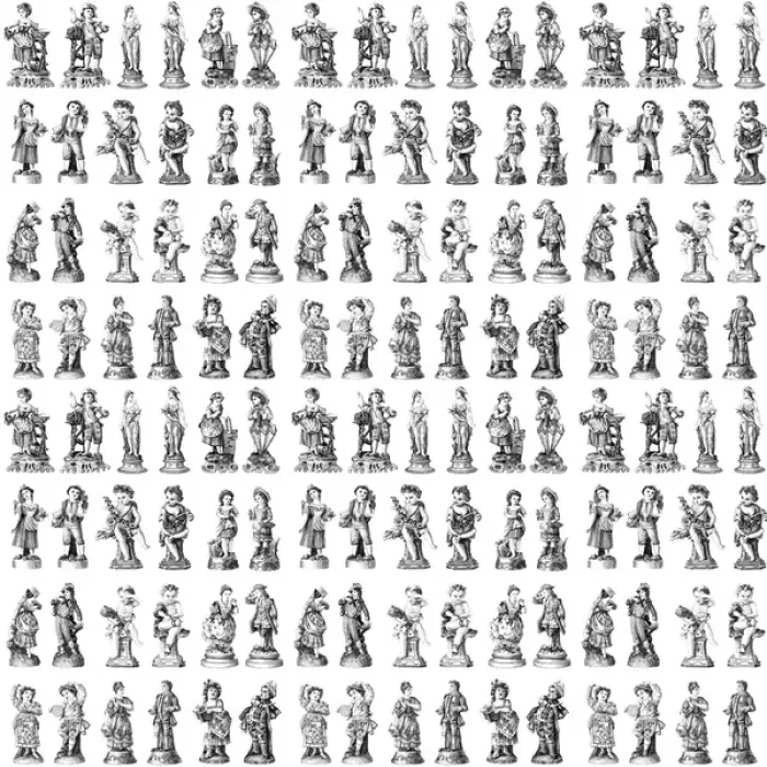 Framed Print : Repeating Pattern - Figurines Framed Print : Repeating Pattern - Figurines