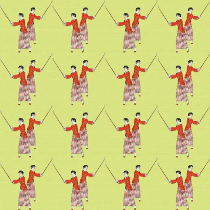 Framed Print : Repeating Pattern - Golfing Women Framed Print : Repeating Pattern - Golfing Women