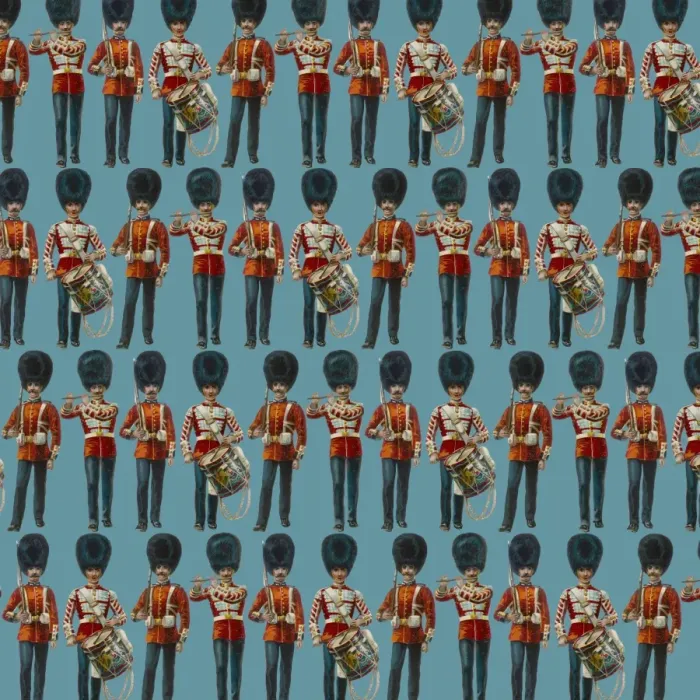 Framed Print : Repeating Pattern - guardsmen, blue Framed Print : Repeating Pattern - guardsmen, blue