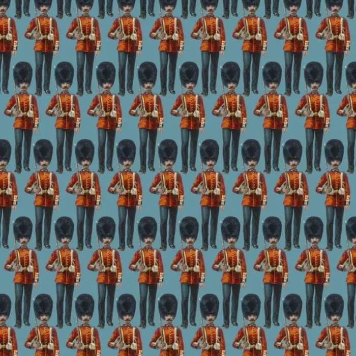Framed Print : Repeating Pattern - guardsmen, blue Framed Print : Repeating Pattern - guardsmen, blue