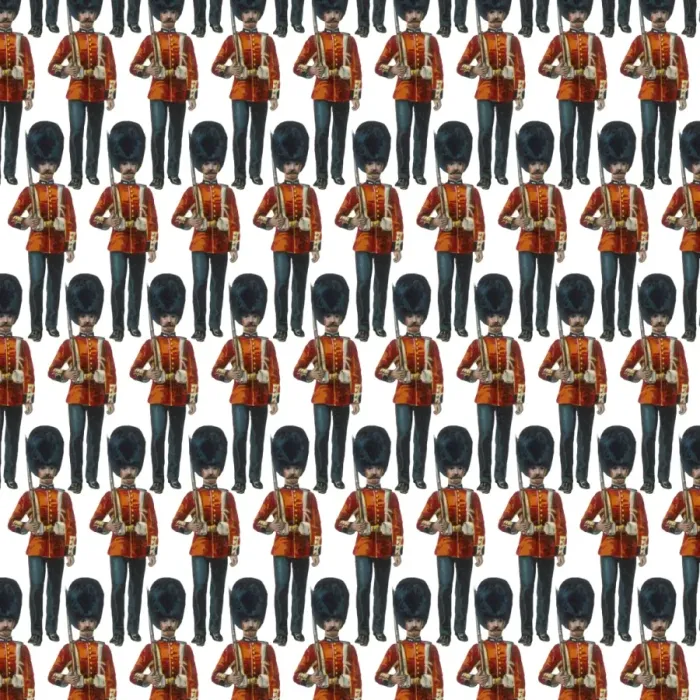 Framed Print : Repeating Pattern - guardsmen, white Framed Print : Repeating Pattern - guardsmen, white