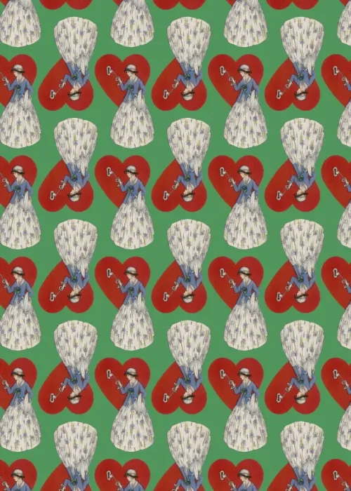 Framed Print : Repeating Pattern - Heart Lock in green Framed Print : Repeating Pattern - Heart Lock in green