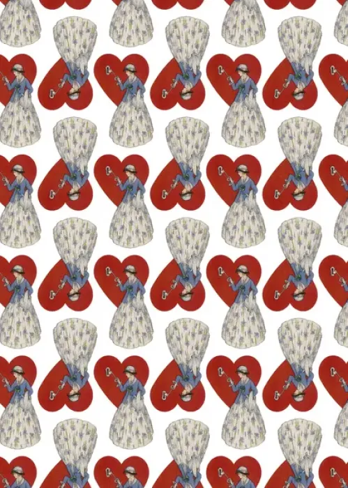 Framed Print : Repeating Pattern - Heart Lock in white Framed Print : Repeating Pattern - Heart Lock in white