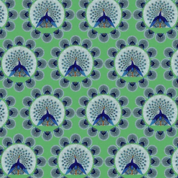 Framed Print : Repeating Pattern - peacocks, green Framed Print : Repeating Pattern - peacocks, green