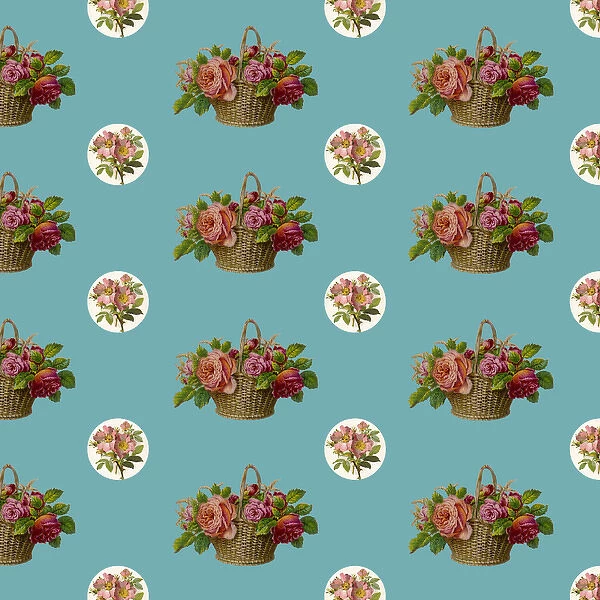Repeating Pattern - Roses in a Basket