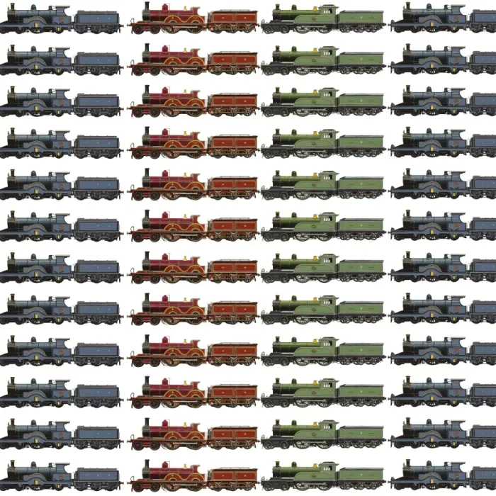 Framed Print : Repeating Pattern - Steam Engines Framed Print : Repeating Pattern - Steam Engines